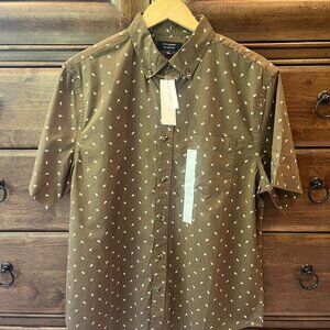 NWT Men's Banana Republic Short Sleeve Slim Untucked Button Down Shirt- Size L